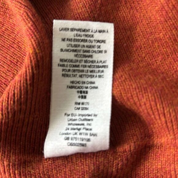 Free People flutter sleeve flare Knit dress XS rusty red brown - Picture 9 of 11